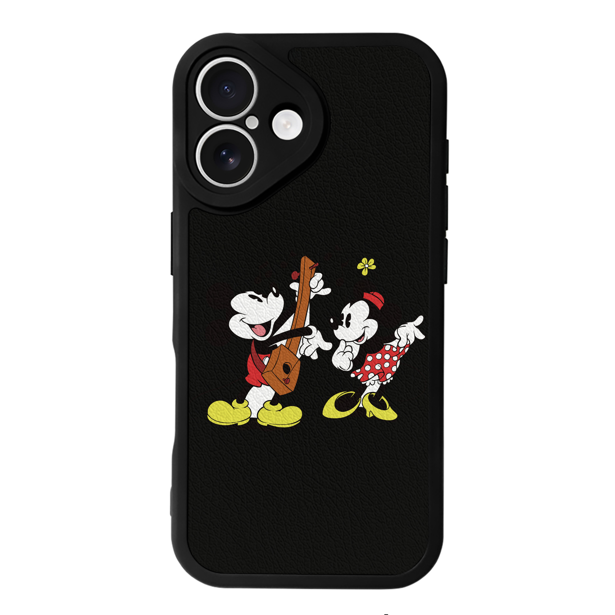 （画像用） ミッキーマウス Mickey Mouse 【iPhone 16シリーズ対応】シリコンスマホケース（レザー調） 材質：シリコン